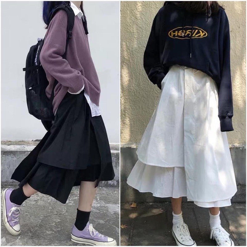 CHÂN VÁY DÀI ULZZANG VẠT CHÉO | BigBuy360 - bigbuy360.vn