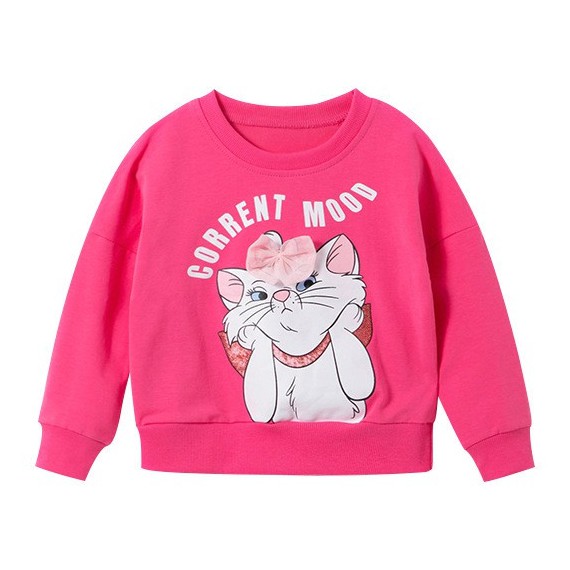 Mã C0345- 5748 áo thu đông hình mèo quý tộc màu hồng ngọt ngào cho bé gái