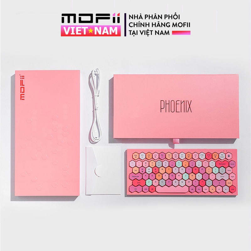 Bàn Phím Bluetooth không dây MOFII PHOENIX Chính hãng Giả Cơ tương thích Win, MacOS, iPad, Điện thoại, Tivi