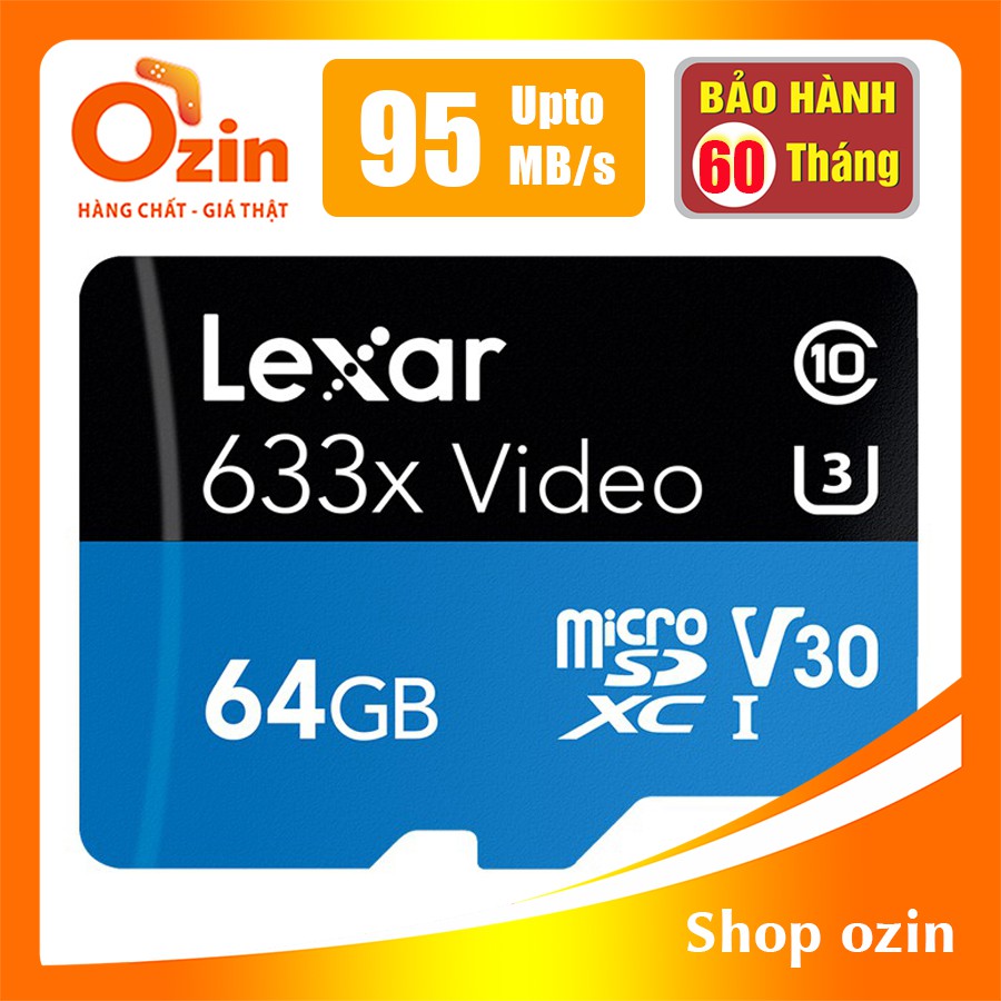 [RẺ VÔ ĐỊCH] Thẻ nhớ Micro SD lexar 128GB 64GB 32GB UHS-I class 10 SDXC 633x U3 95Mb/s | BigBuy360 - bigbuy360.vn
