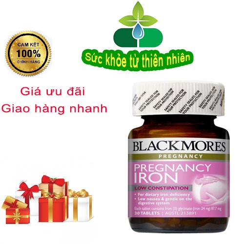 Sắt bầu Blackmore,mẹ không lo tóa bón hàng Úc hộp mini 30 viên