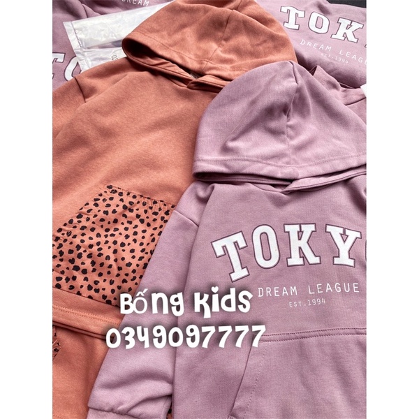 Bộ Nỉ Hoodie Bé Gái TúiKangaroo HaM