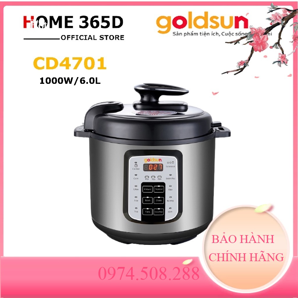 Nồi Áp Suất Điện Đa Năng GoldSun CD4701 Dung Tích 6L. Bảo Hành 12 Tháng