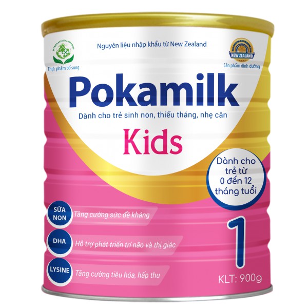 Sữa dinh dưỡng Pokamilk Kids - sữa cho trẻ sinh non, thiếu tháng, nhẹ cân - hộp 900g