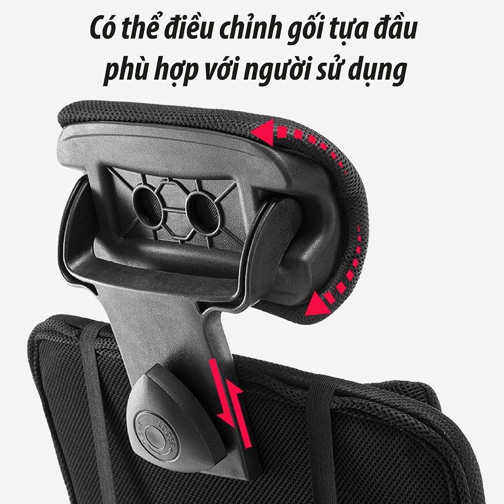 GYM Ghế Văn Phòng ,Gaming Chân XOay 360 độ Có Gác Chân Ngả 135 độ Mẫu B300 (Black)