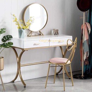 Bàn trang điểm Á Âu CPX-BP03 size 80cm màu trắng sơn 2K