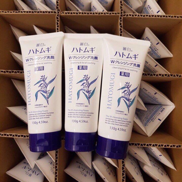 Sữa rửa mặt dưỡng ẩm cho da Raihaku Hatomugi Facial Foam 130g và 170g - nhập khẩu chính hãng Nhật Bản