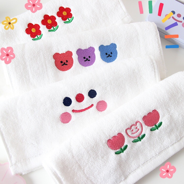 Korean embroidery dry hair towel 100% cotton towel absorbent towel bathroom towel face towel quick drying towel formaldehyde free no fluorescence 0 addition