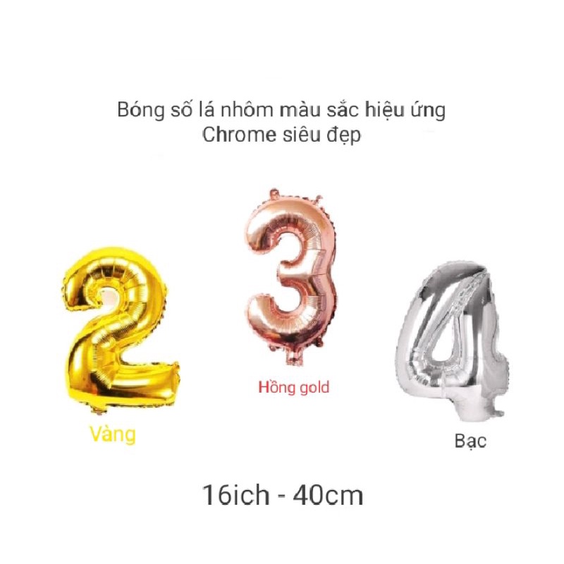 Bóng SỐ tuổi sinh nhật 16ich 0-9 bằng lá nhôm trang trí sinh nhật,thôi nôi🔥