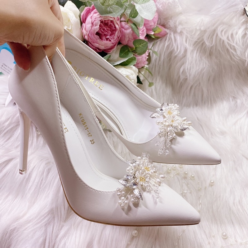 GIÀY CƯỚI ĐÍNH HOA NGỌC CAO CẤP