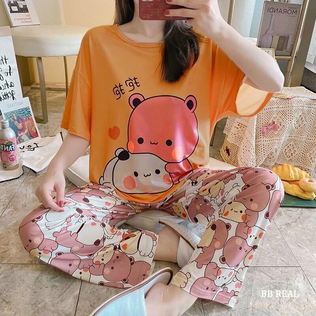 Đồ Bộ Nữ Mặc ở Nhà Bộ Đồ Ngủ Quần Dài Pijama Thun Lạnh Đẹp [CODE 41-44] Freesize Từ 45-55Kg - BB REAL | BigBuy360 - bigbuy360.vn
