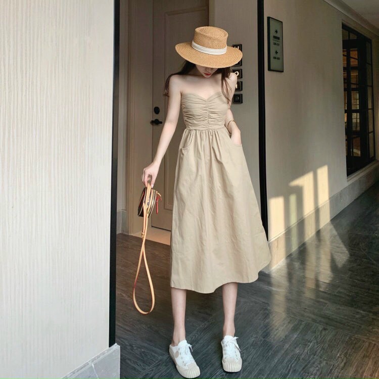 Đầm Nữ, Váy 2 Dây Nữ Rúm Ngực Dáng Dài Xòe Siêu Xinh Hàng Loại 1 Hot Trend | BigBuy360 - bigbuy360.vn