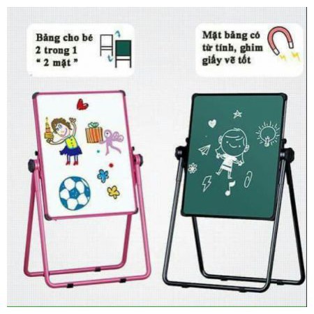 Bảng viết 2 mặt xoay 360 độ Flipchart + tặng phấn cao cấp