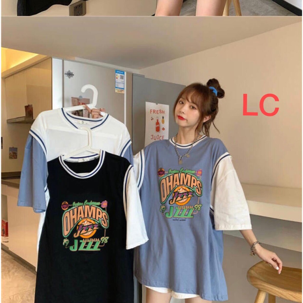 Áo phông tay lỡ unisex phối tanktop kiểu áo chơi bóng rổ OHAM form rộng năng động oversize streetwear thun 360 | BigBuy360 - bigbuy360.vn