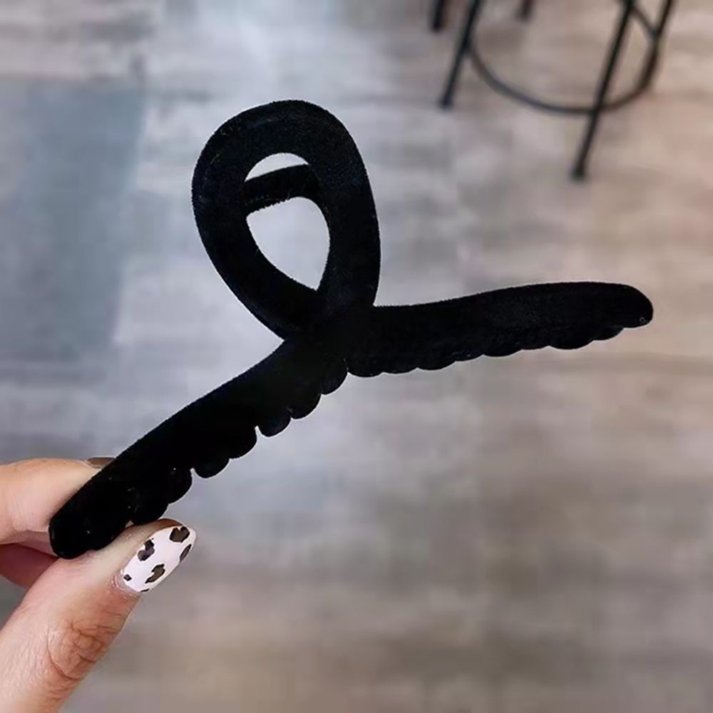 NEEDWAY Kẹp tóc càng cua cỡ lớn bằng nhung phong cách Hàn Quốc thanh lịch cho nữ