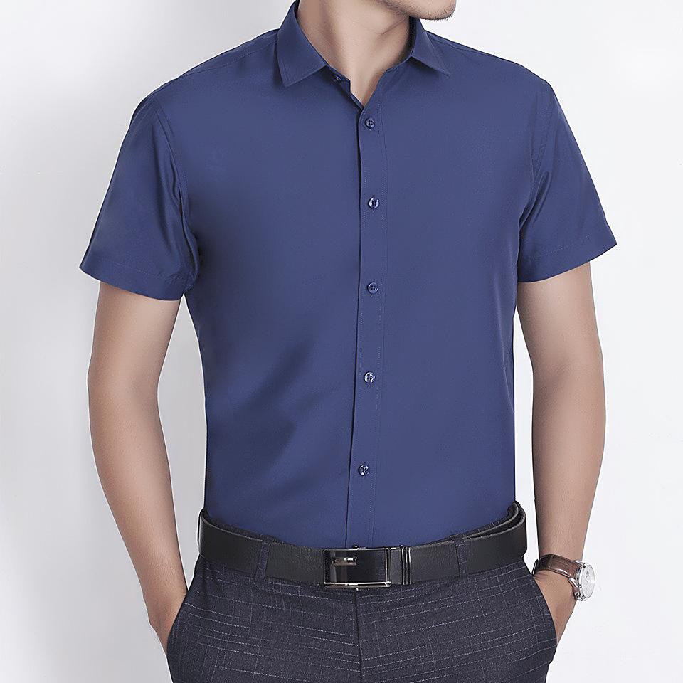 Áo Sơ Mi nam ngắn tay ORENO Áo Sơ Mi Nam Tay Ngắn Trắng Đen chất đẹp, sơ mi nam cộc tay body Hàn Quốc | BigBuy360 - bigbuy360.vn