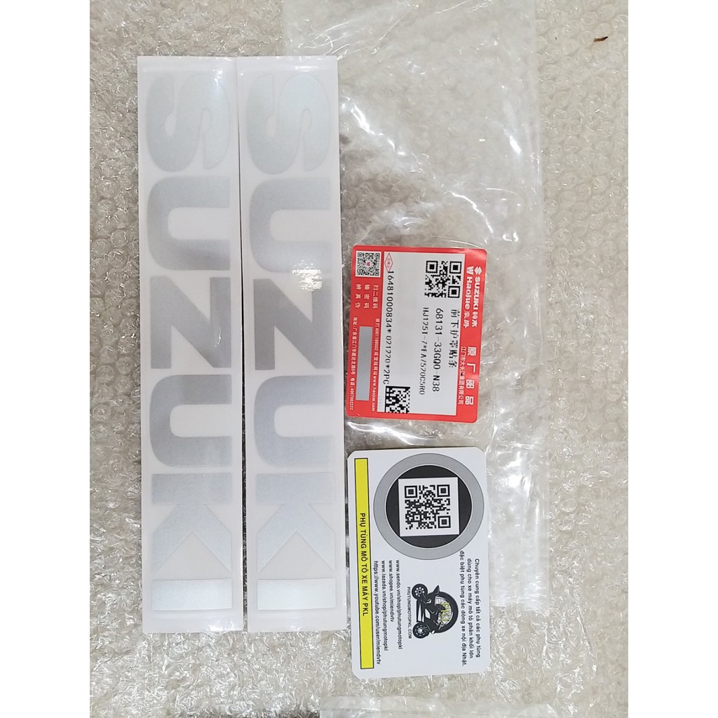 Tem dán bình xăng lớn Suzuki EN150 EN125-2F / 3F / 3E EN150-A 1 cặp Hàng chính hãng SUZUKI