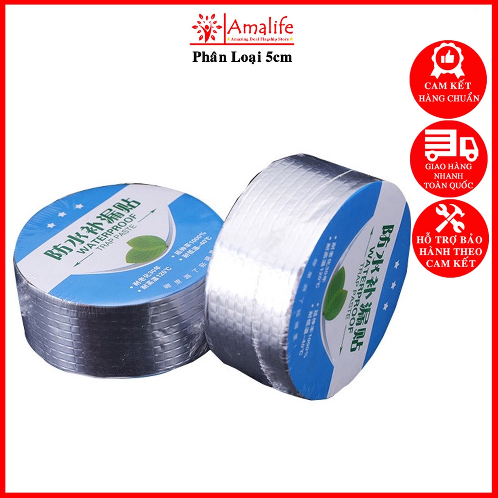 Băng Keo Siêu Dính Đa Năng, Băng Dính Chống Thấm, Chống Dột Dán Được Trên Mọi Bề Mặt Chọn Size Hãng Amalife