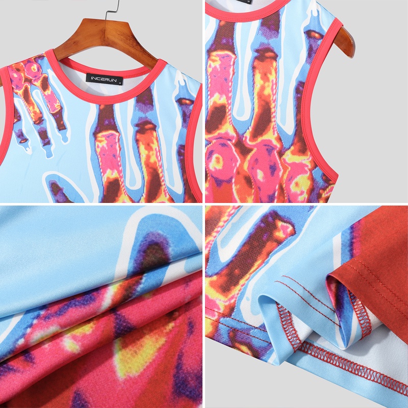 Áo Croptop Sát Nách In Họa Tiết Thời Trang Mùa Hè Cho Nam