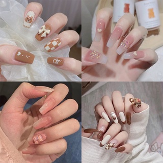 Bộ 24 Móng Tay Giả Hình Gấu Dễ Thương