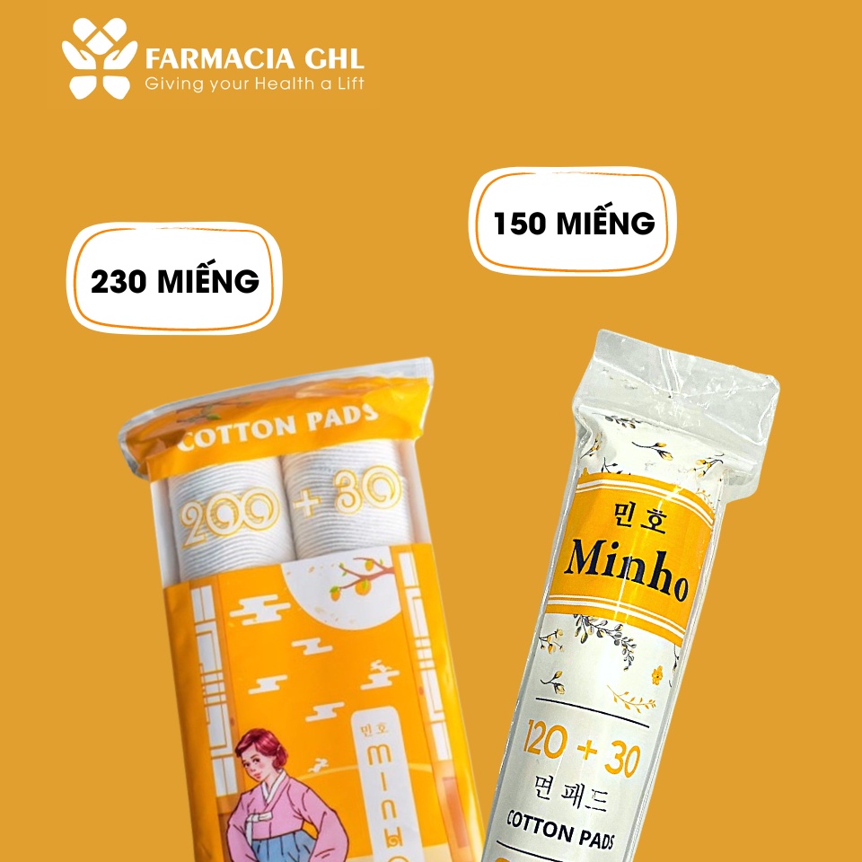 Bông Tẩy Trang Minho Cotton Pads Siêu Mềm Mịn An Toàn Cho Da Nhạy Cảm