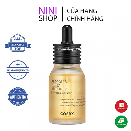 Tinh chất dưỡng da chiết xuất keo ong cosrx Full fit Propolis Light Ampoule 30ml - NiNiShop