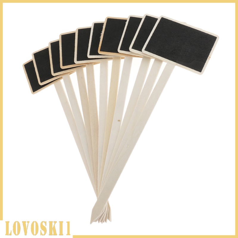 [LOVOSKI1]10pcs Mini Wooden Blaboard Price Tags Chalkboard Message Boards