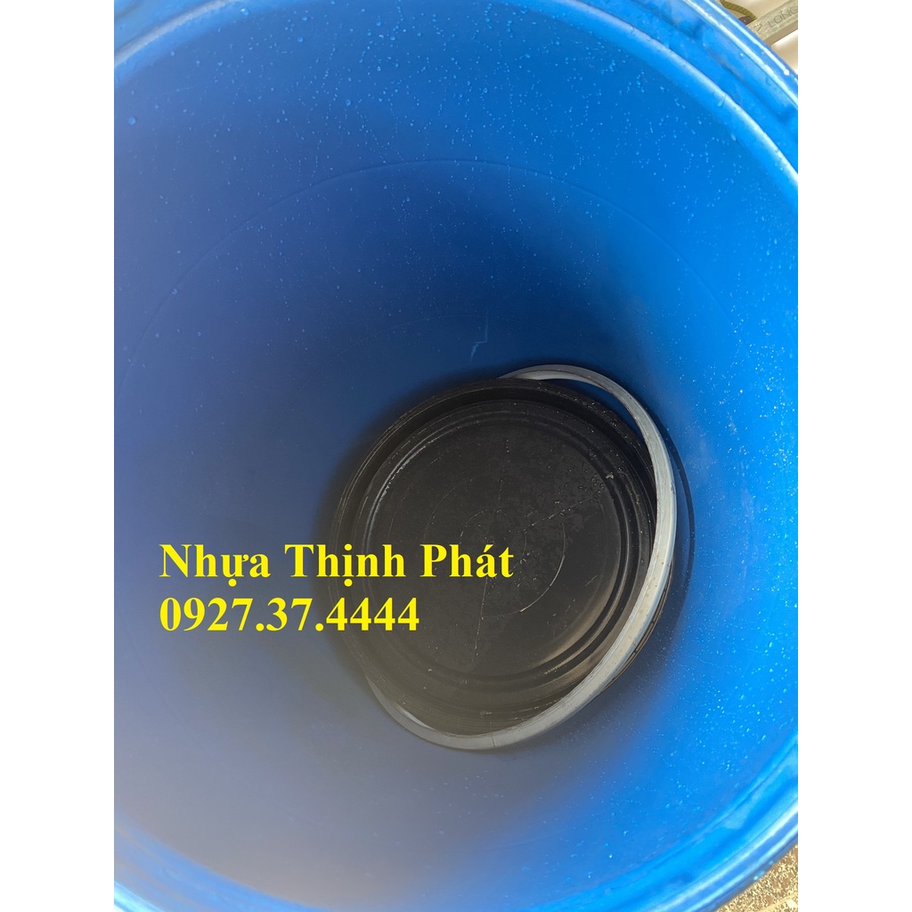 Thùng Phi Nhựa Cũ/ Thùng Phi Nhựa 160L Nắp To Có Đai Nắp/ Thùng Phuy Nhựa Màu Xanh/ Thùng Phi Nhựa Đựng Nước Tưới Cây