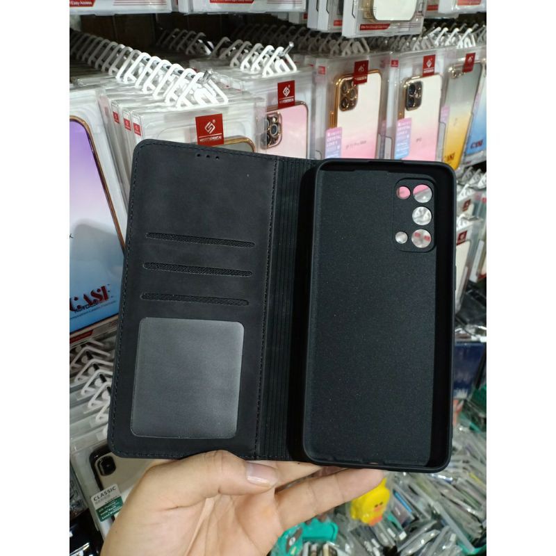 Bao da Oppo Reno 5 dạng ví chính hãng HDK có ngăn để thẻ cao cấp