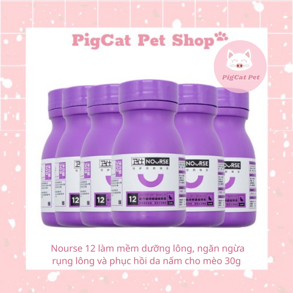 Viên nhai Nourse 12 hộp 30g hỗ trợ phát triển lông tốt, tránh rụng lông và hỗ trợ cải thiện da sau nấm cho mèo