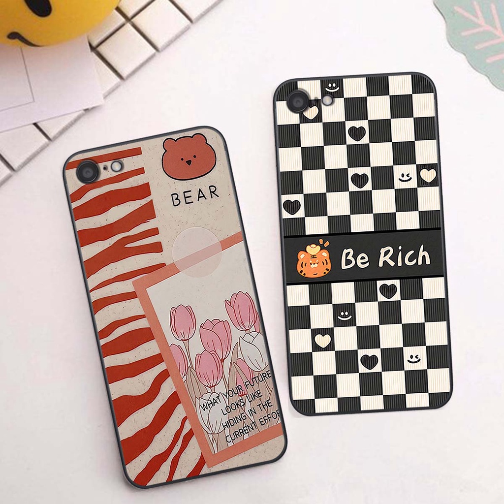 Ốp Oppo A71 / A83 gấu Bear rick caro vuông thời trang siêu đẹp
