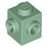 Gạch Lego khối 1 x 1 có 2 nút 2 2 mặt kề nhau / Lego Part 26604: Brick, Modified 1 x 1 with Studs on 2 Sides, Adjacent