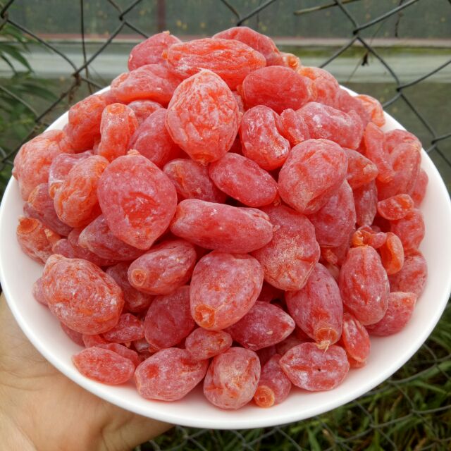 Oliu đào hồng sấy dẻo vị chua ngọt Đà Lạt