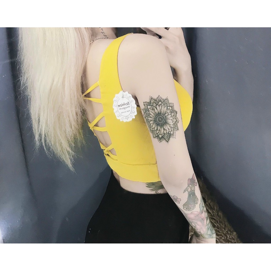 áo kiểu croptop kèm mút đan dây sau dáng ba lỗ xinh