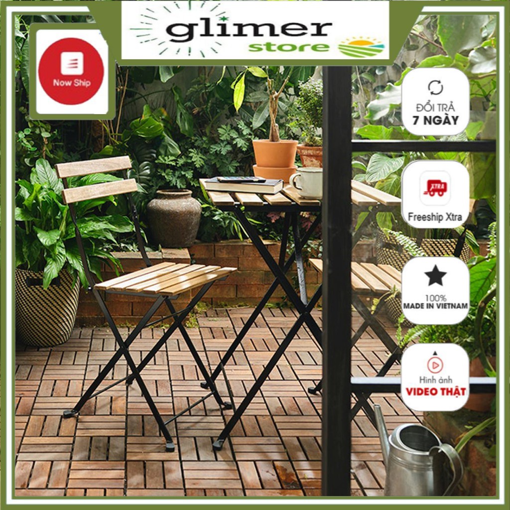 Combo 20 Tấm ván sàn gỗ vỉ nhựa lót ban công sân vườn 6 nan màu vàng, nâu, ghi - THÙNG VÁN/THẢM GỖ LÓT NỀN/BAN CÔNG