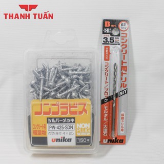 BỘ ỐC VÍT UNIKA PW425 + MŨI KHOAN UNIKA B 3.5MM