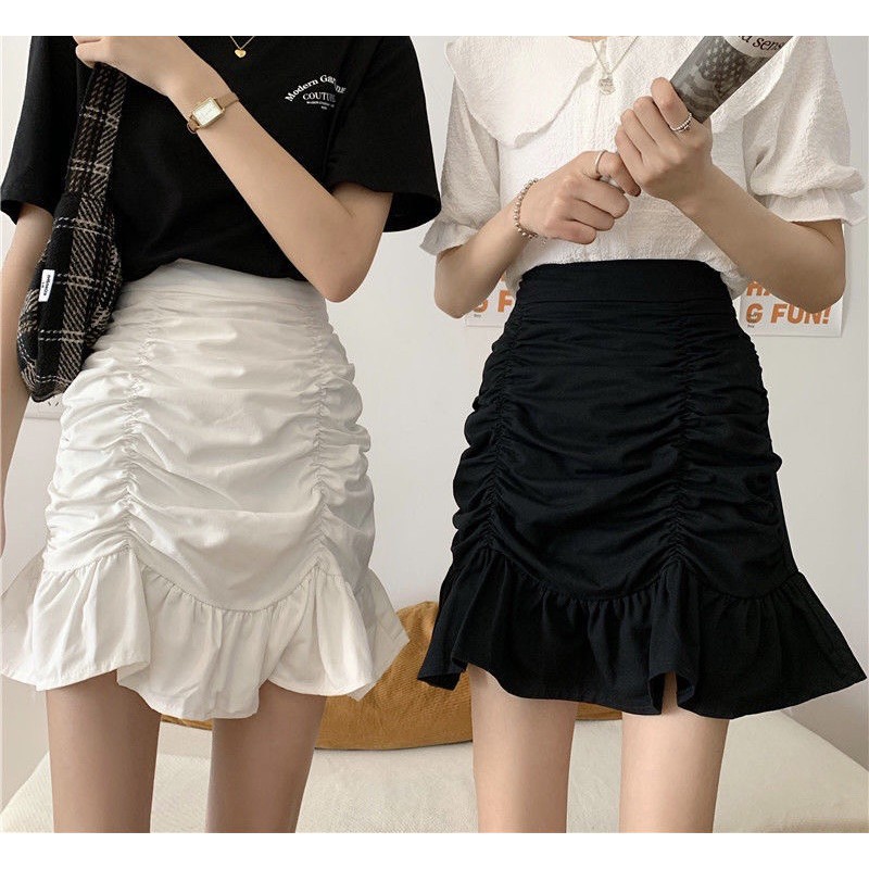 CHÂN VÁY NGẮN ĐUÔI CÁ NHÚNG CẠP CAO CÓ QUẦN TRONG HÌNH THẬT | BigBuy360 - bigbuy360.vn