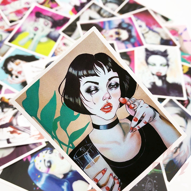 ❉ Sexy Motor Girls Mini Poster Stickers ❉ 25Pcs/Set Mixed Luggage Laptop Skateboard Doodle Stickers