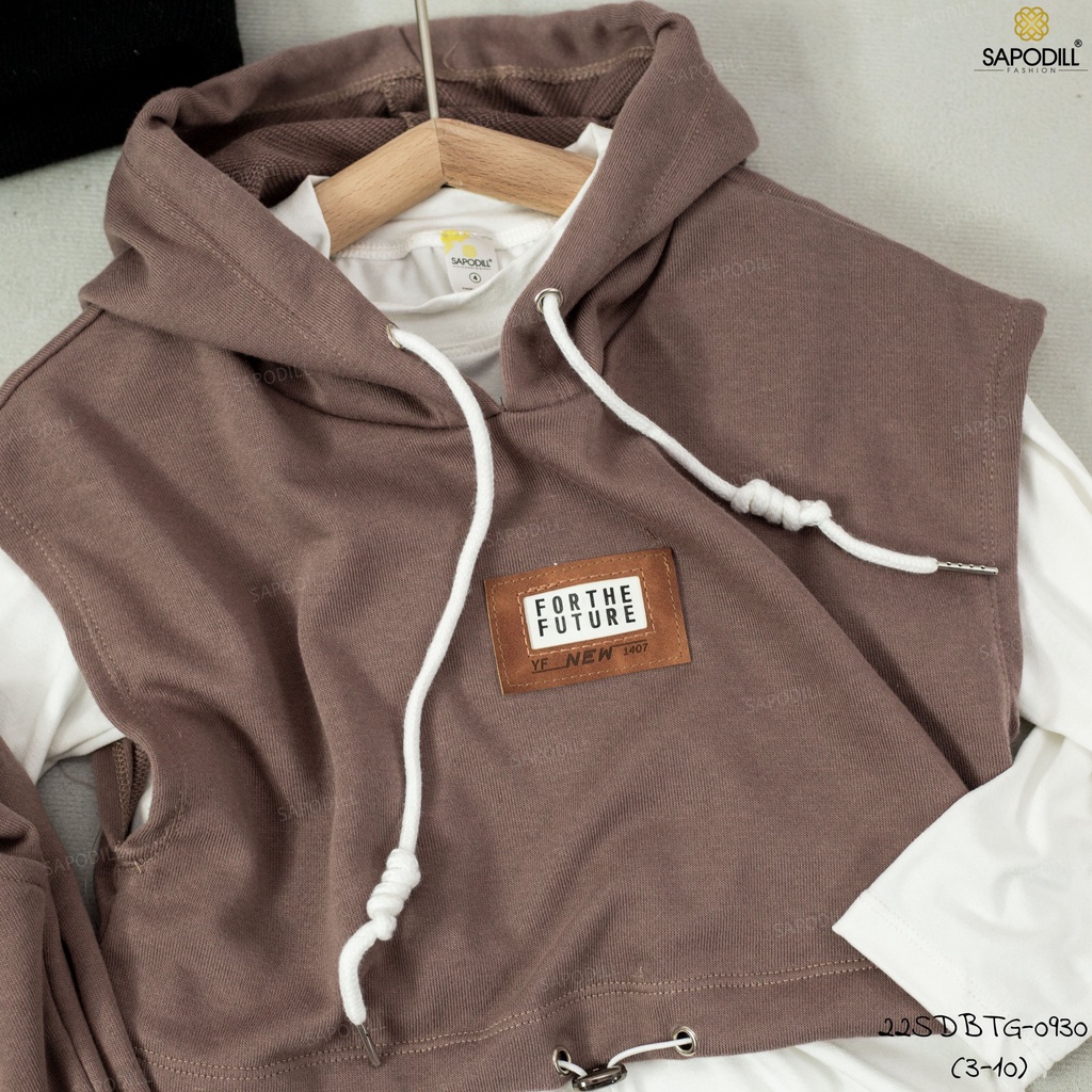 Bộ dài cotton thun da cá thu đông bé gái bé gái sang chảnh 12-25kg