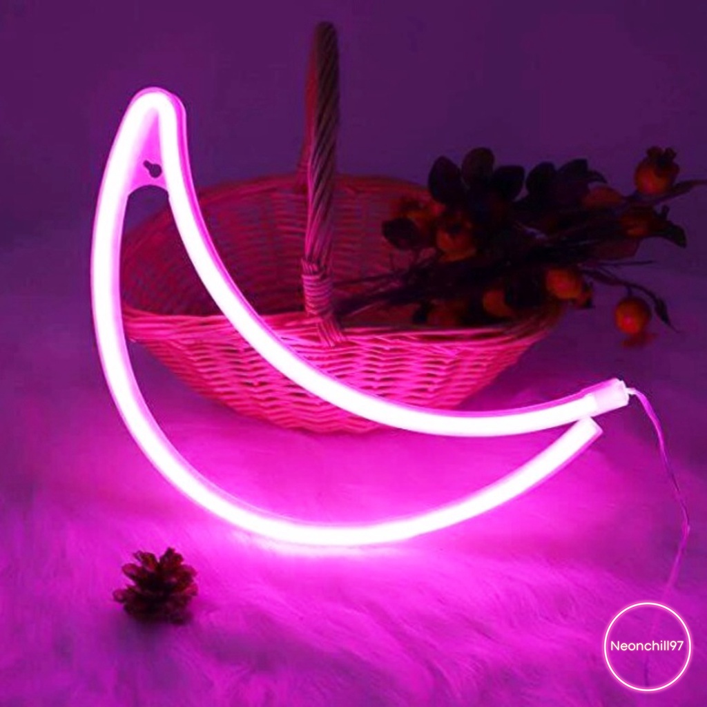 Đèn led neon mặt trăng NeonChill97, 24 x 22 cm, Đèn led trang trí