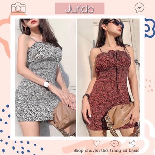 Đầm hai dây smocking, đầm hai dây ôm body may nhún thân Active USA