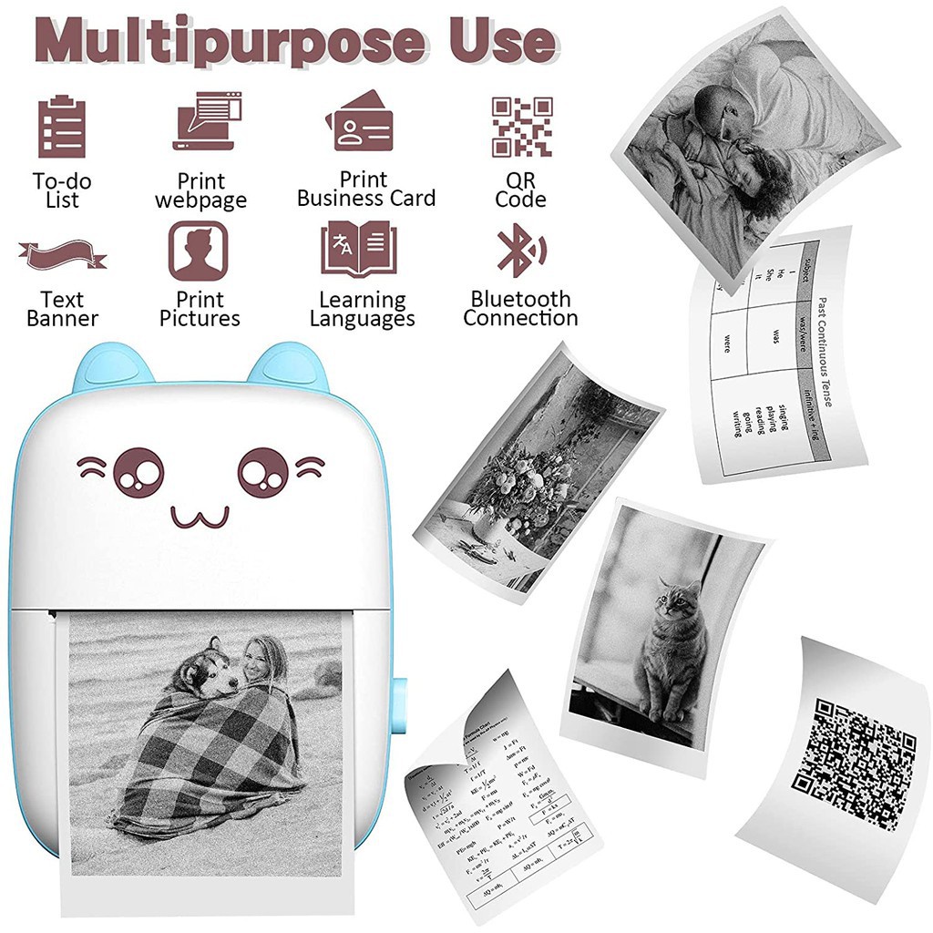 Máy In Nhiệt Mini Bỏ Túi Kiểu Dáng Dễ Thương