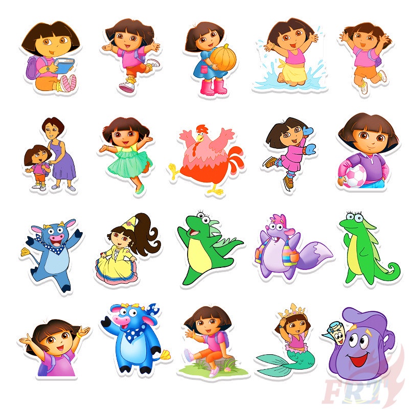 ❉ Hình Dán Dora The Explorer Series 01 ❉ Bộ 50 Miếng Dán Chống Thấm Nước Thời Trang