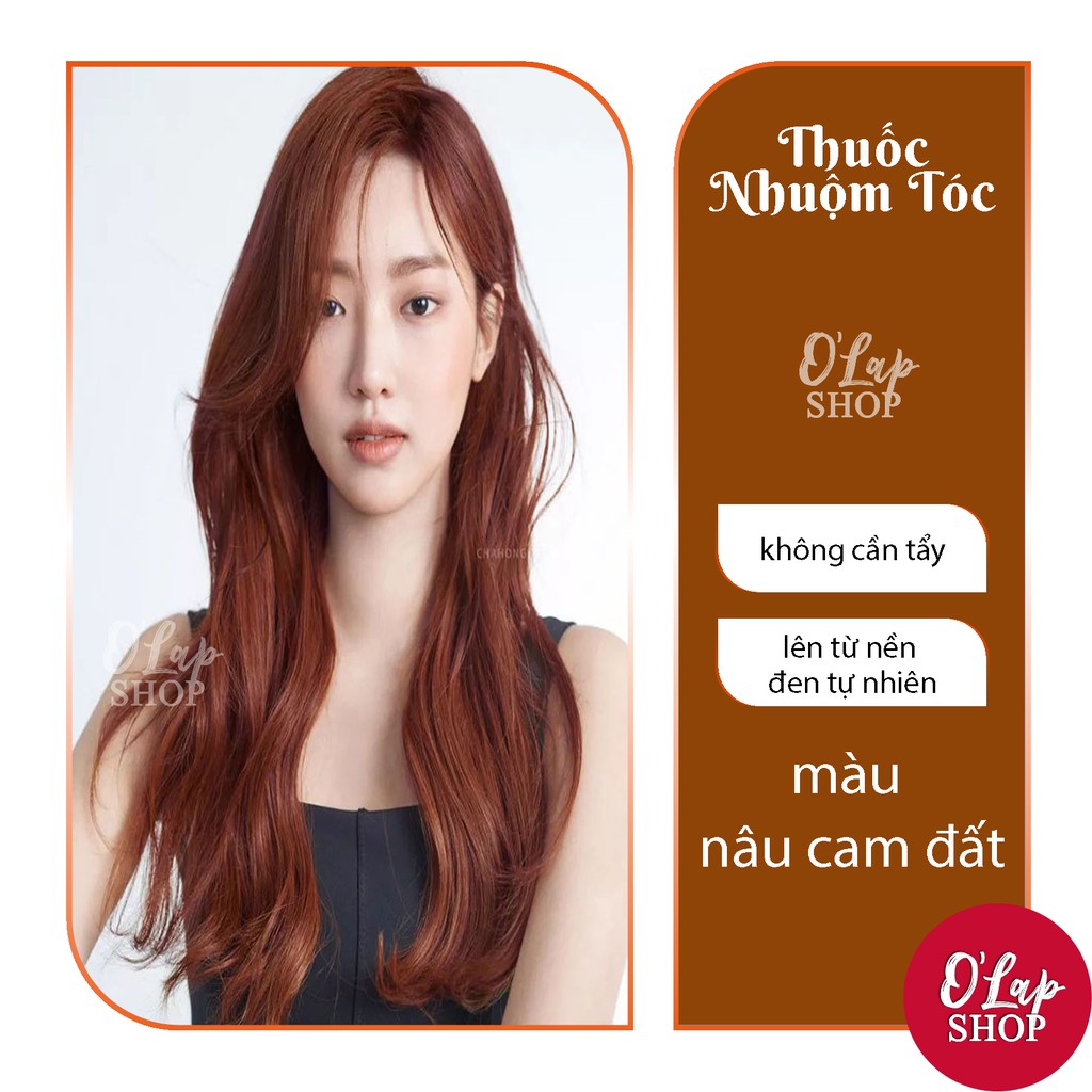 Thuốc nhuộm tóc nâu cam đất không cần tẩy tại nhà giá rẻ chính hãng OLAP OL18