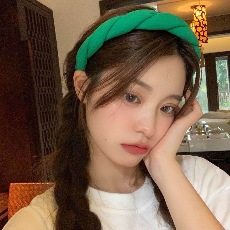 Băng đô cài tóc bằng vải bản rộng kiểu Pháp