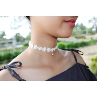 Vòng cổ Choker handmade hoa cúc.