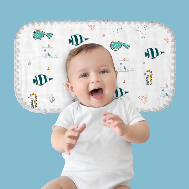 [Einmilk.ân ninh] Gối khăn xô cotton 8 lớp cho bé sơ sinh chỉ cao 0cm 100% cotton QPP