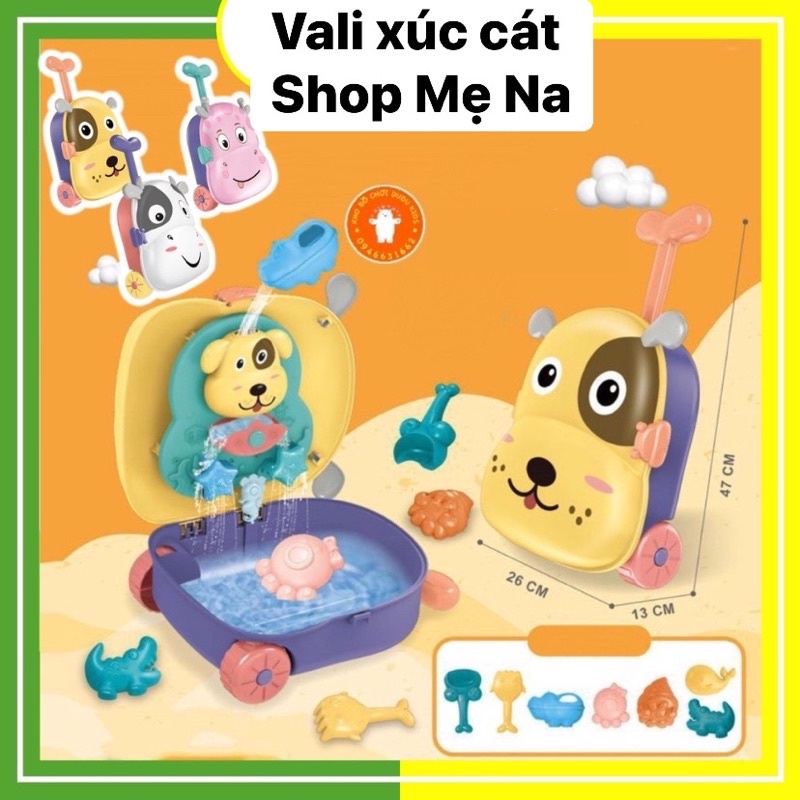 VALI XÚC CÁT ĐI BIỂN CHO BÉ - ĐỒ CHƠI XÚC CÁT - ĐỒ CHƠI VALI HÌNH THÚ NHIỀU MẪU