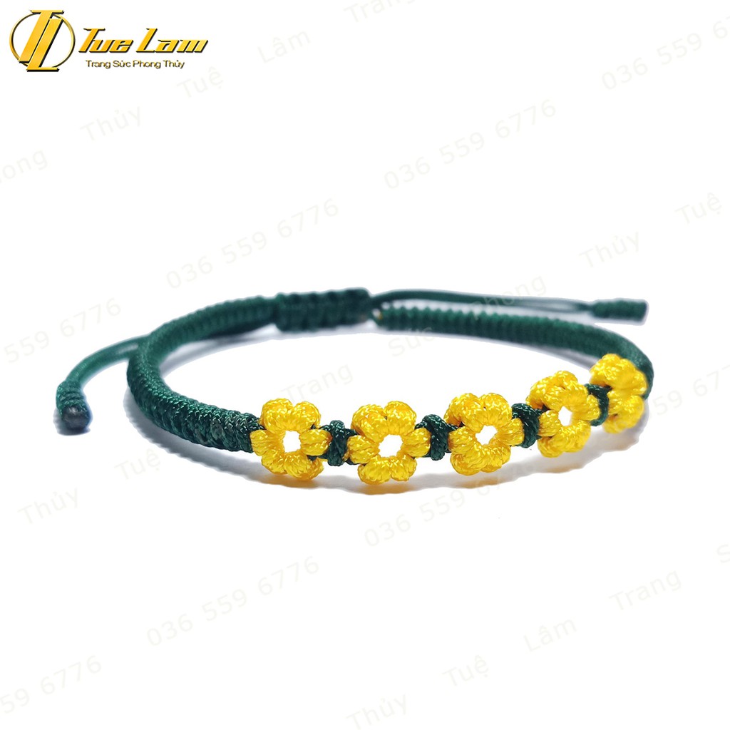 Vòng Tay Dây Chỉ Handmade Tết Hoa Vàng May Mắn - Tuệ Lâm