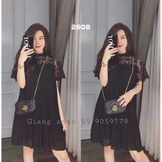 Đầm Bầu Ren Phối Voan Lụa Dập Ly Cao Cấp